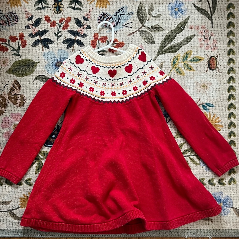 Hanna Andersson Holiday Sweater Dress size 6-7 120cm *EUC*